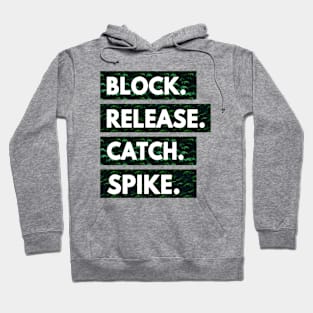 block release catch spike Hoodie